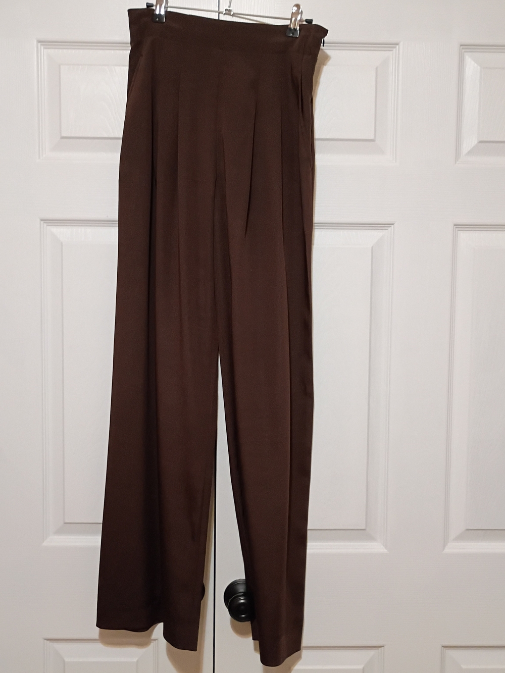 Lafayette 148 New York Chocolate Brown High-Waist Wide-Leg Trousers